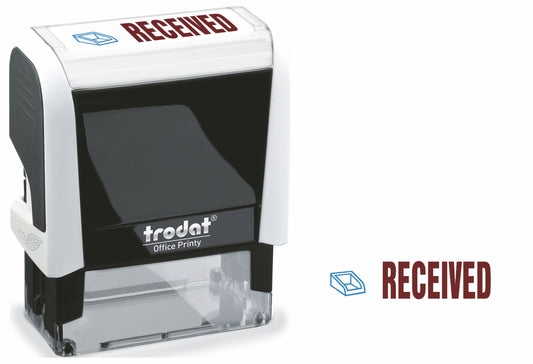 Trodat Office Printy 4912 Self Inking Word Stamp RECEIVED 46x18mm Blue/Red Ink - 77241 - NWT FM SOLUTIONS - YOUR CATERING WHOLESALER