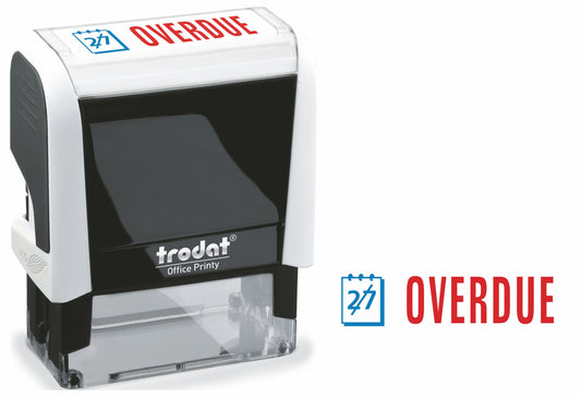 Trodat Office Printy 4912 Self Inking Word Stamp OVERDUE 46x18mm Blue/Red Ink - 77245 - NWT FM SOLUTIONS - YOUR CATERING WHOLESALER