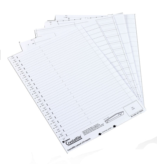 Rexel Crystalfile Suspension File Card Tab Inserts White (Pack 50) 78050 - NWT FM SOLUTIONS - YOUR CATERING WHOLESALER