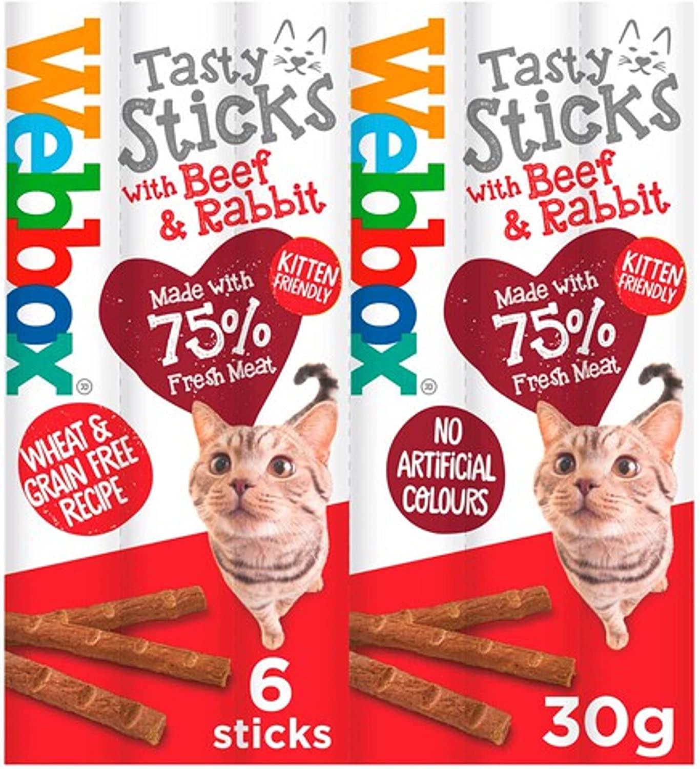 Webbox Cats Tasty Sticks Beef & Rabbit 6 Pack