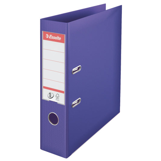 Esselte No.1 Lever Arch File Polypropylene A4 75mm Spine Width Violet (Pack 10) 811530 - NWT FM SOLUTIONS - YOUR CATERING WHOLESALER
