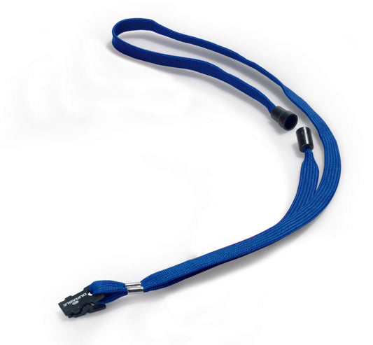 Durable Textile Lanyard with Safety Release for Name Badges 440mm Blue (Pack 10) 811907 - NWT FM SOLUTIONS - YOUR CATERING WHOLESALER