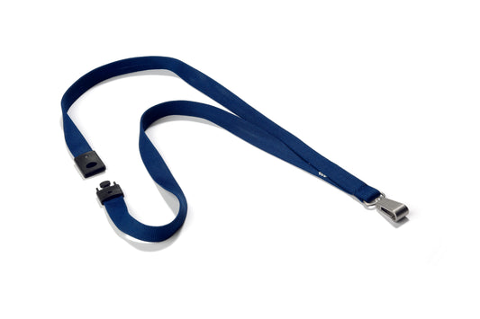 Durable Textile Lanyard for Name Badges 440mm Soft Midnight Blue (Pack 10) - 812728 - NWT FM SOLUTIONS - YOUR CATERING WHOLESALER
