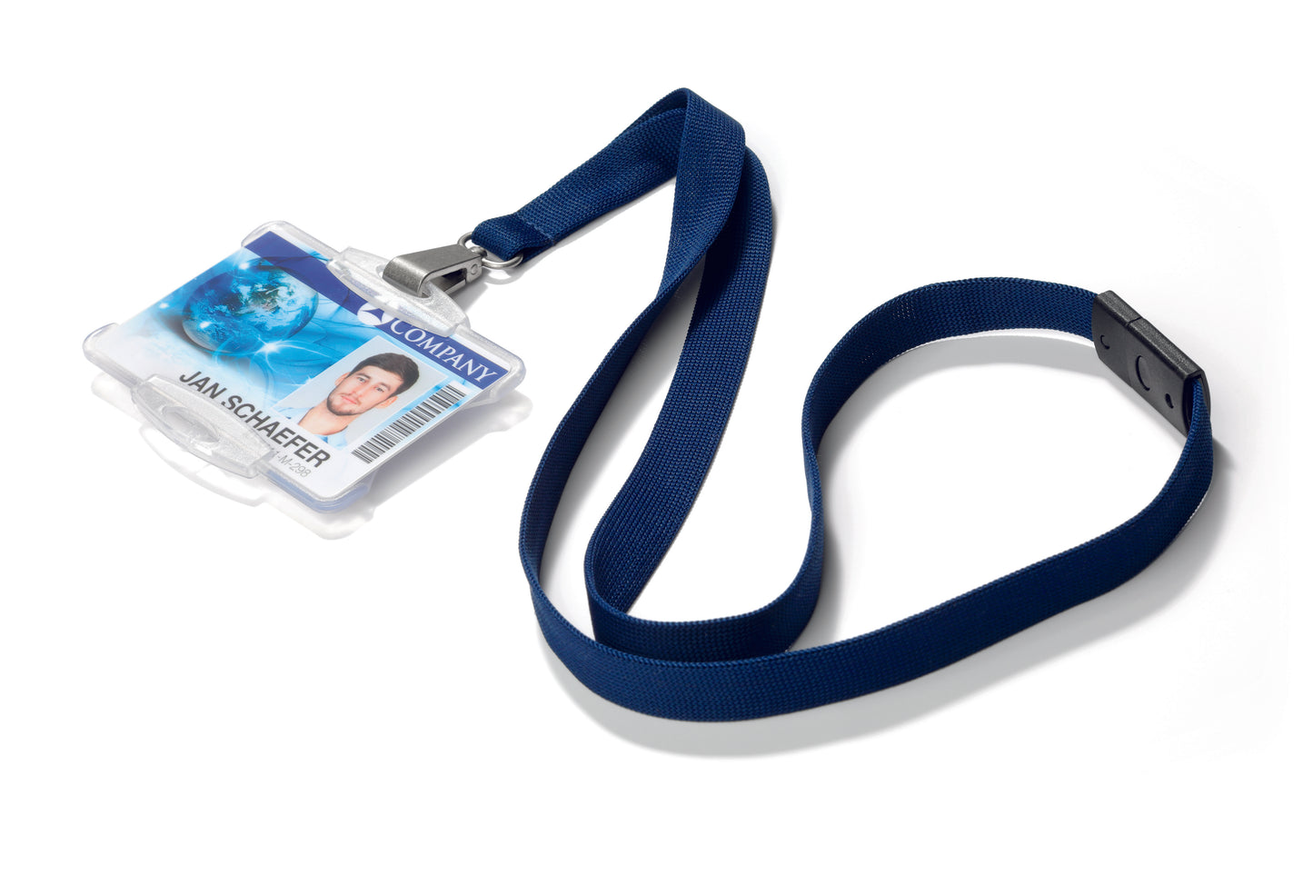 Durable Textile Lanyard for Name Badges 440mm Soft Midnight Blue (Pack 10) - 812728