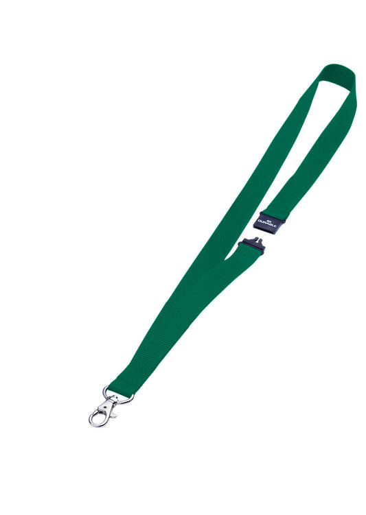Durable Textile Lanyard with Safety Release for Name Badges 440mm Green (Pack 10) 813705 - NWT FM SOLUTIONS - YOUR CATERING WHOLESALER
