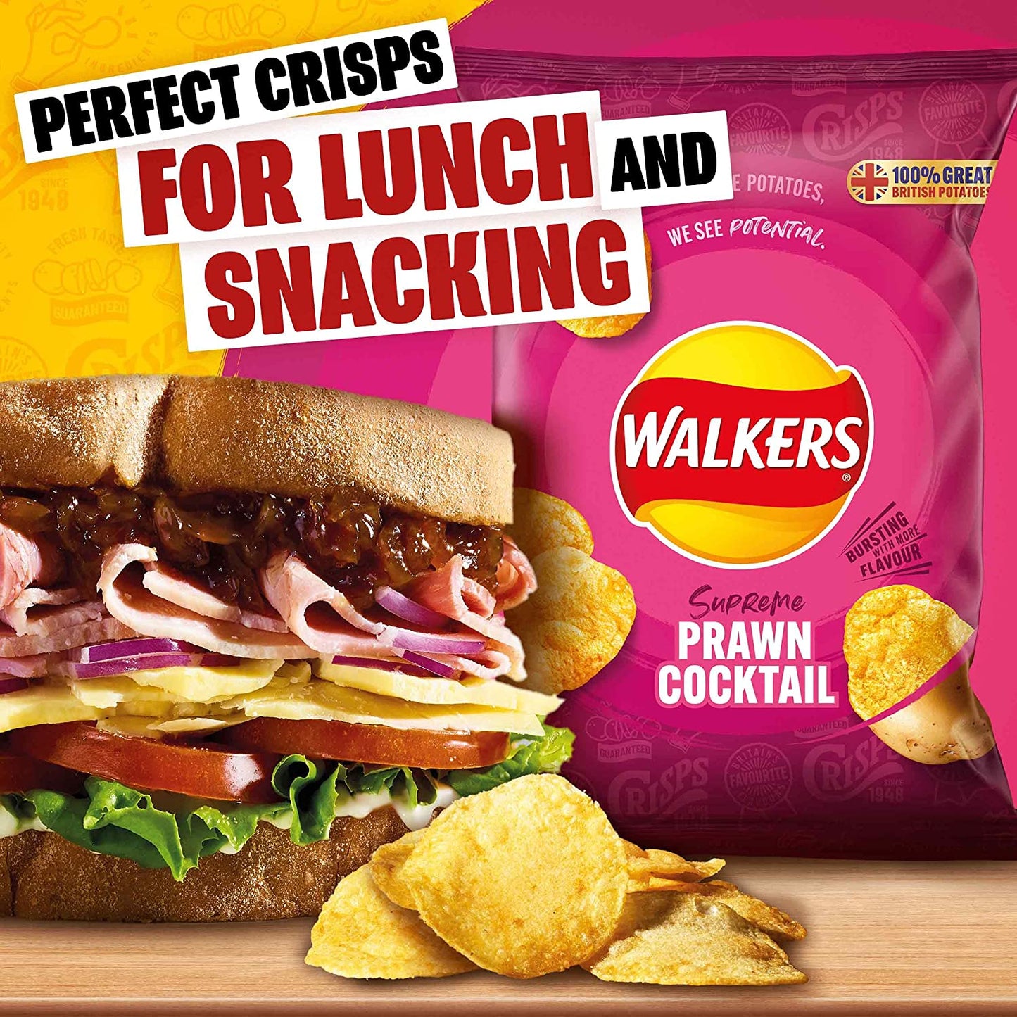 Walkers Crisps Prawn Cocktail Pack 32's