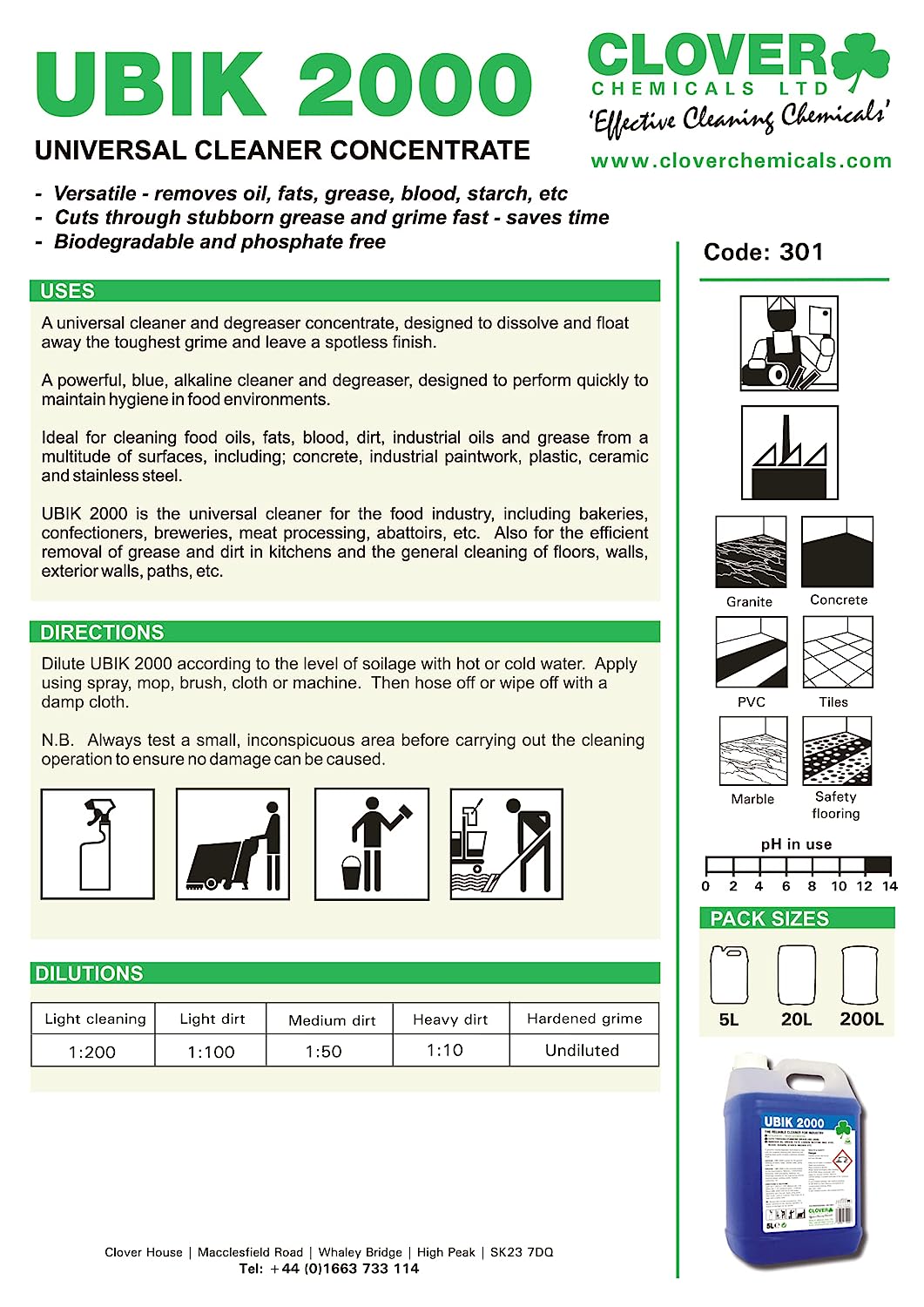 Ubik 2000 Universal Cleaner Concentrate 5 Litre