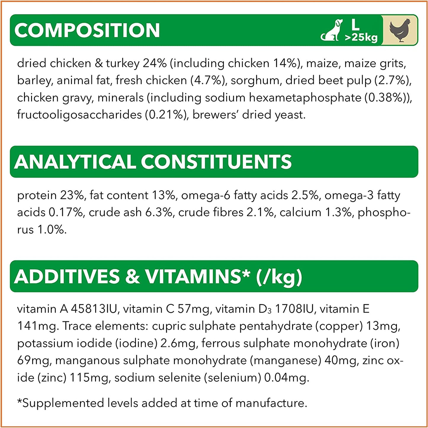 IAMS for Vitality Large Adult Dog Food Fresh Chicken 12kg