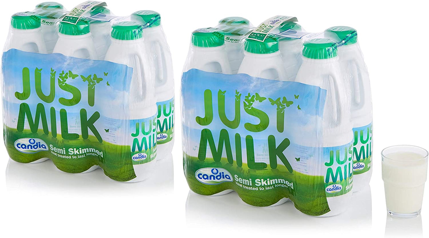Candia Semi Skimmed JUST MILK Bottles (6 x 1L)