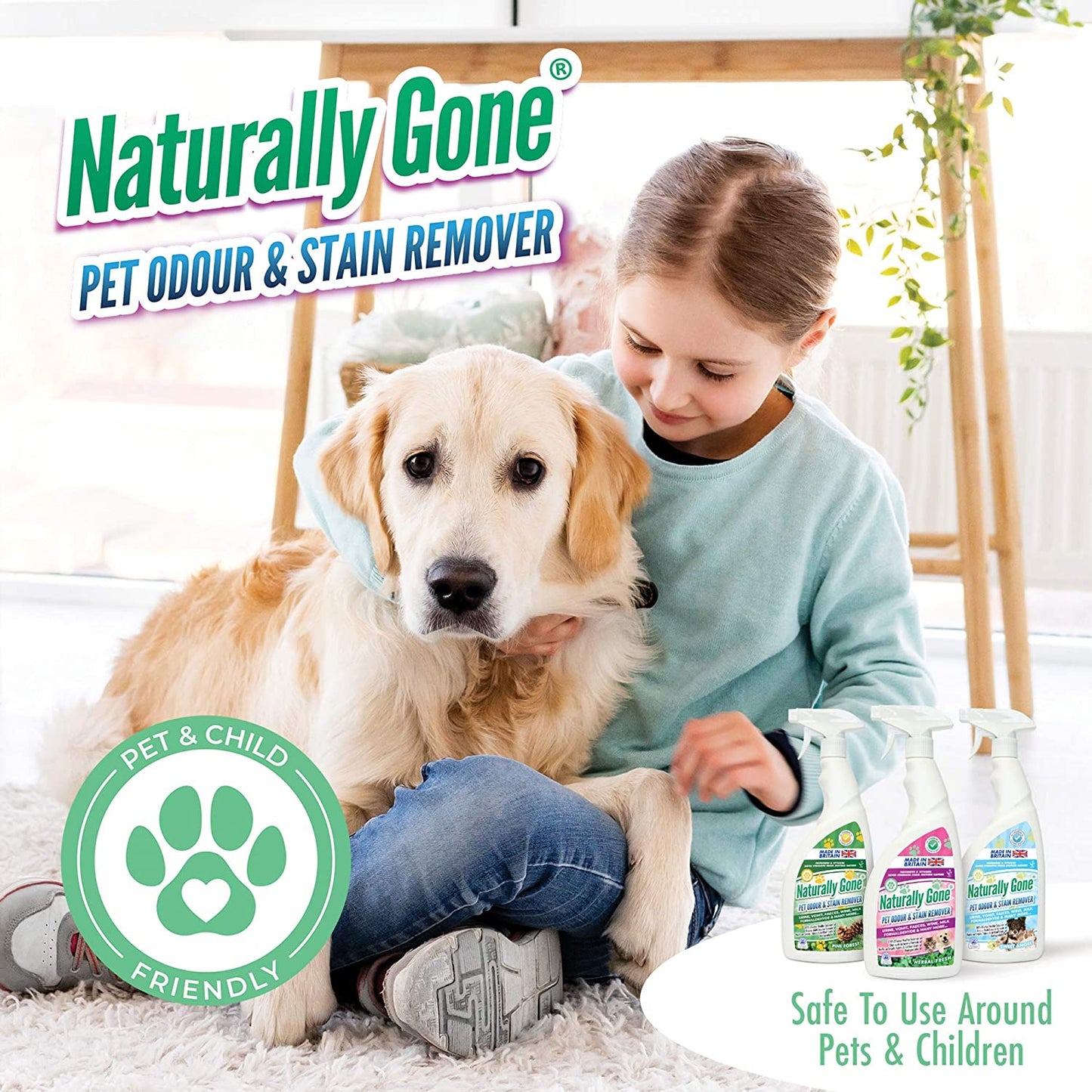 Naturally Gone Pet Odour & Stain Remover Herbal Fresh 750ml