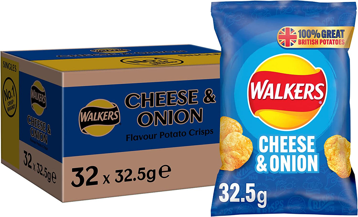 Walkers Crisps Cheese & Onion Pack 32's