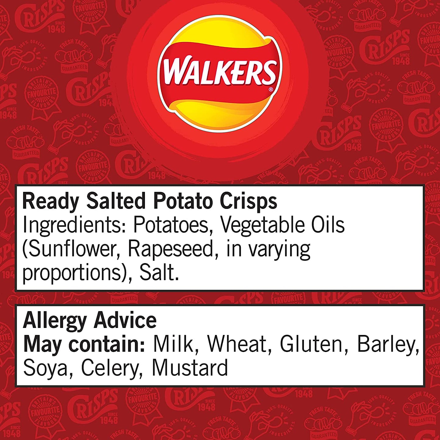 Walkers Crisps Ready Salted Pack 32's