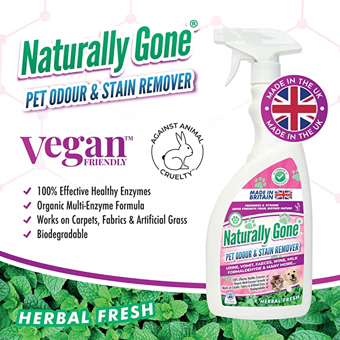 Naturally Gone Pet Odour & Stain Remover Herbal Fresh 750ml