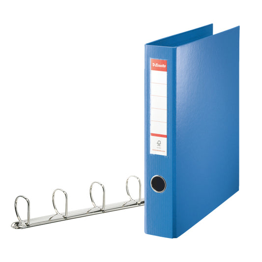 Esselte Standard Ring Binder Polypropylene 4 D-Ring A4 40mm Rings Blue 82405 - NWT FM SOLUTIONS - YOUR CATERING WHOLESALER