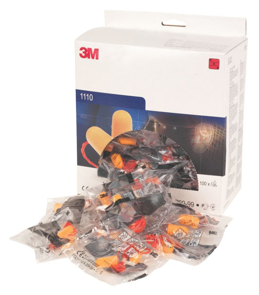 3M Orange Corded Ear Plugs Pack 100's - NWT FM SOLUTIONS - YOUR CATERING WHOLESALER