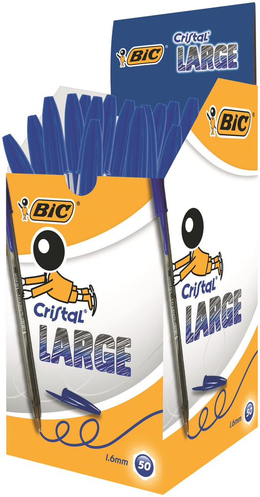 Bic Cristal Ballpoint Pen 1.6mm Tip 0.42mm Line Blue (Pack 50) - 880656 - NWT FM SOLUTIONS - YOUR CATERING WHOLESALER