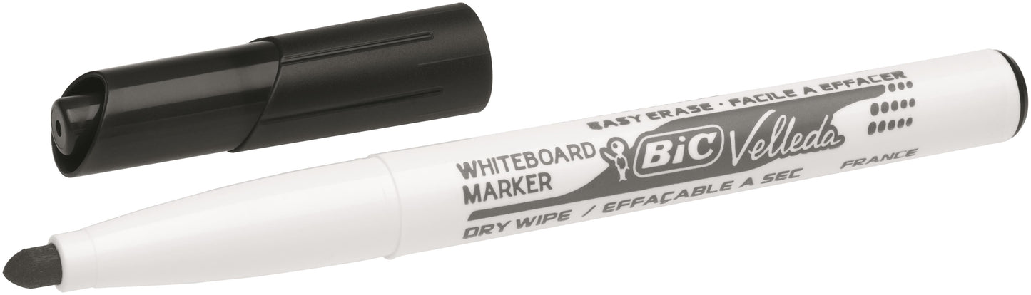 Bic Velleda 1741 Whiteboard Marker Bullet Tip 1.4mm Line Black (Pack 12) - 9581711