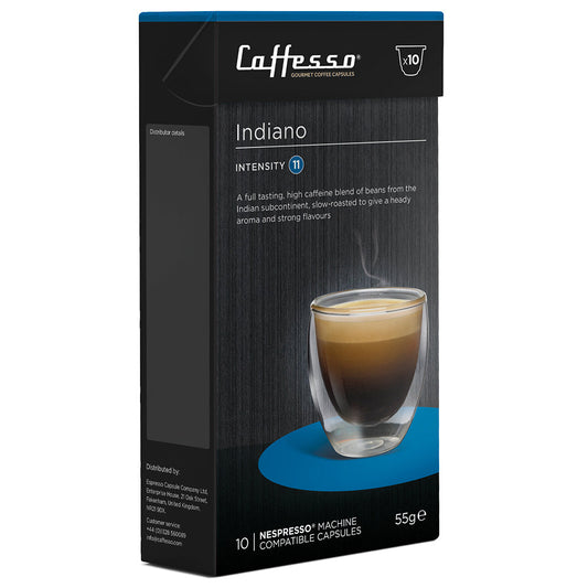 Caffesso Indiano 10's (Nespresso Compatible Pods) - NWT FM SOLUTIONS - YOUR CATERING WHOLESALER