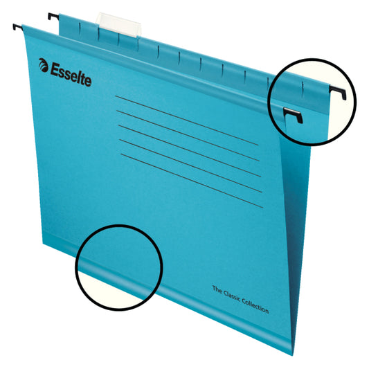 Esselte Classic A4 Suspension File Board 15mm V Base Blue (Pack 25) 90311 - NWT FM SOLUTIONS - YOUR CATERING WHOLESALER
