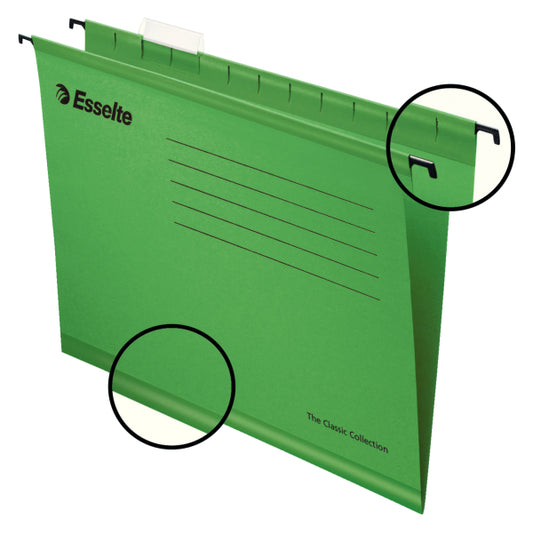 Esselte Classic A4 Suspension File Board 15mm V Base Green (Pack 25) 90318 - NWT FM SOLUTIONS - YOUR CATERING WHOLESALER