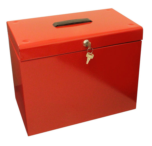 Cathedral Foolscap Red Metal File Box - NWT FM SOLUTIONS - YOUR CATERING WHOLESALER