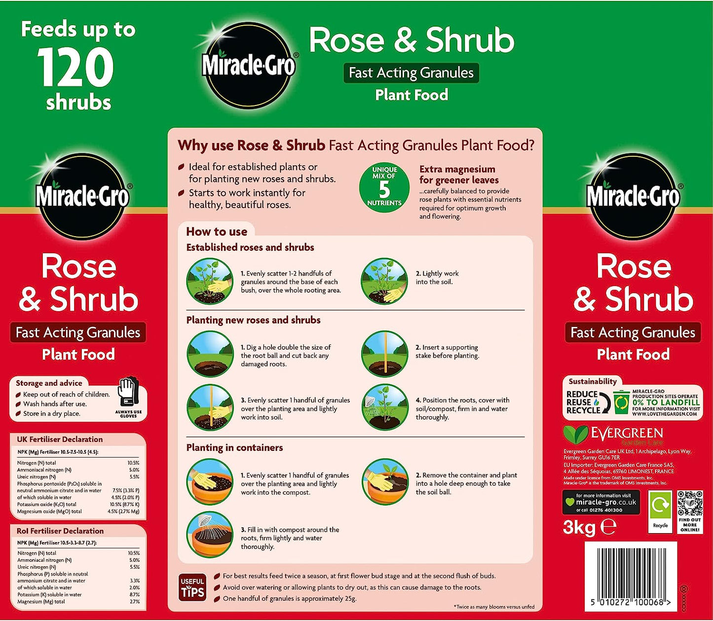 Miracle-Gro Rose & Shrub Plant Food 3kg
