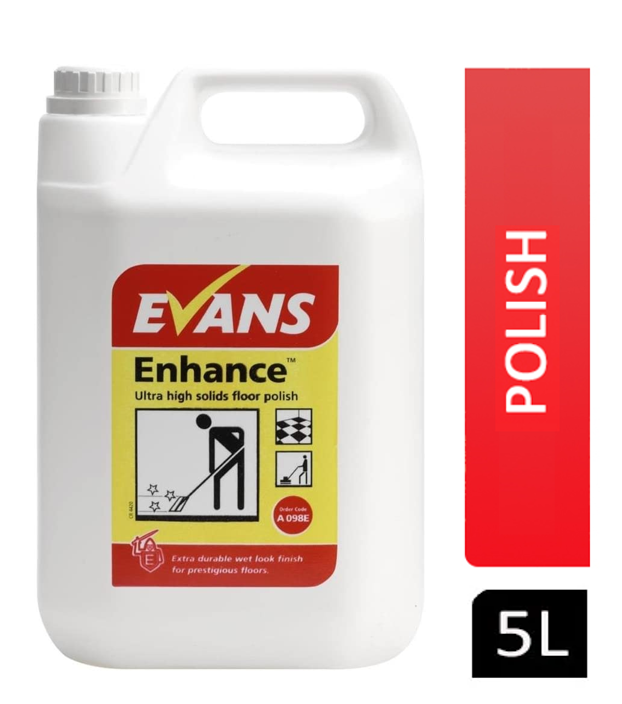 Evans Vanodine Enhance Ultra High Solids Floor Polish 5 Litre - NWT FM SOLUTIONS - YOUR CATERING WHOLESALER