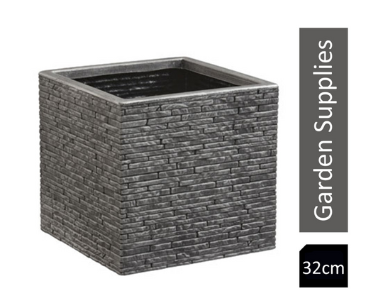Strata Slate Pewter 32cm Short Square Planter {GN686-PEW} - NWT FM SOLUTIONS - YOUR CATERING WHOLESALER