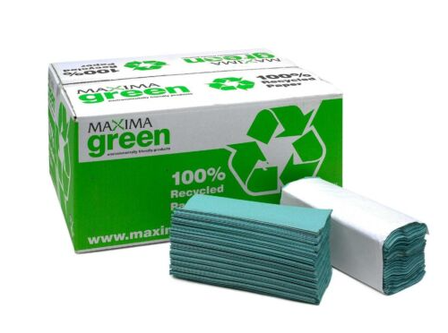 Maxima Green Single Ply C-Fold Hand Towels Green 15x192's - NWT FM SOLUTIONS - YOUR CATERING WHOLESALER
