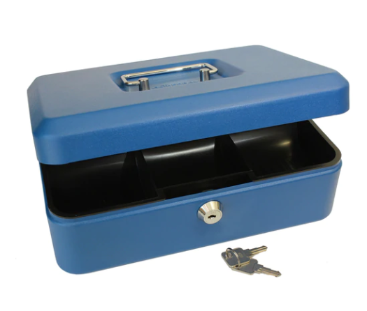Cathedral Blue 10inch Cash Box - NWT FM SOLUTIONS - YOUR CATERING WHOLESALER