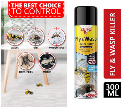Zero-in Total Fly & Wasp Killer Spray 300ml