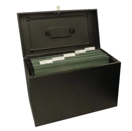 Cathedral A4 Black Metal File Box