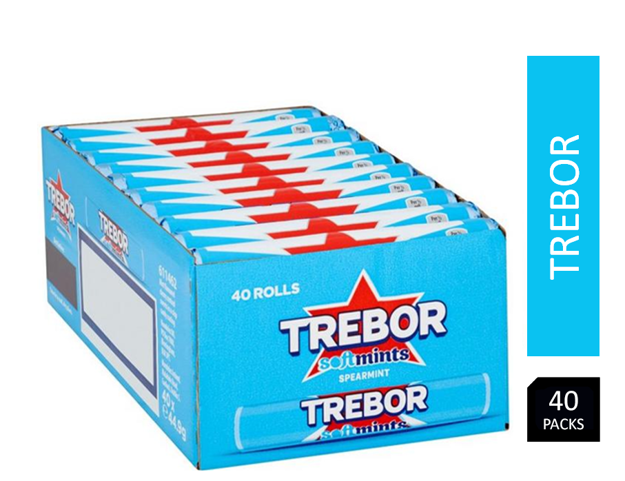 Trebor Softmints Spearmint Mints Roll 40x44.9g - NWT FM SOLUTIONS - YOUR CATERING WHOLESALER