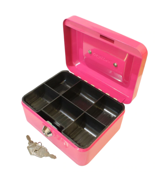 Cathedral Pink 6inch Cash Box - NWT FM SOLUTIONS - YOUR CATERING WHOLESALER