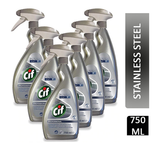 Cif Pro-Formula Stainless Steel and Glass Cleaner 750ml - NWT FM SOLUTIONS - YOUR CATERING WHOLESALER
