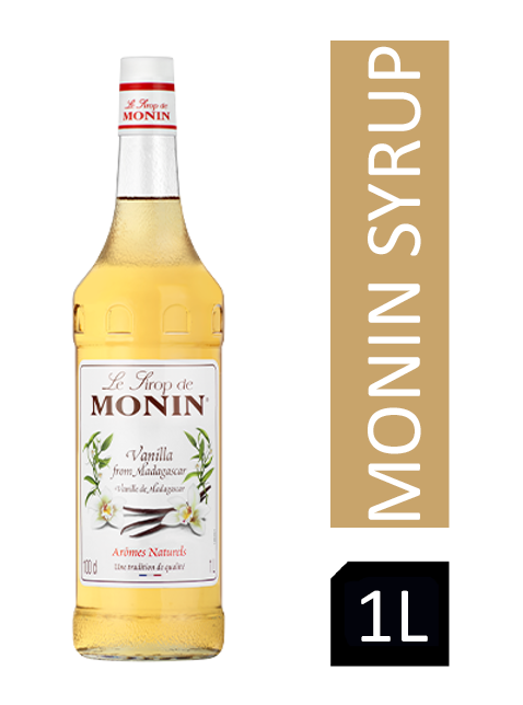 Monin Vanilla Coffee Syrup 1litre (Plastic) - NWT FM SOLUTIONS - YOUR CATERING WHOLESALER