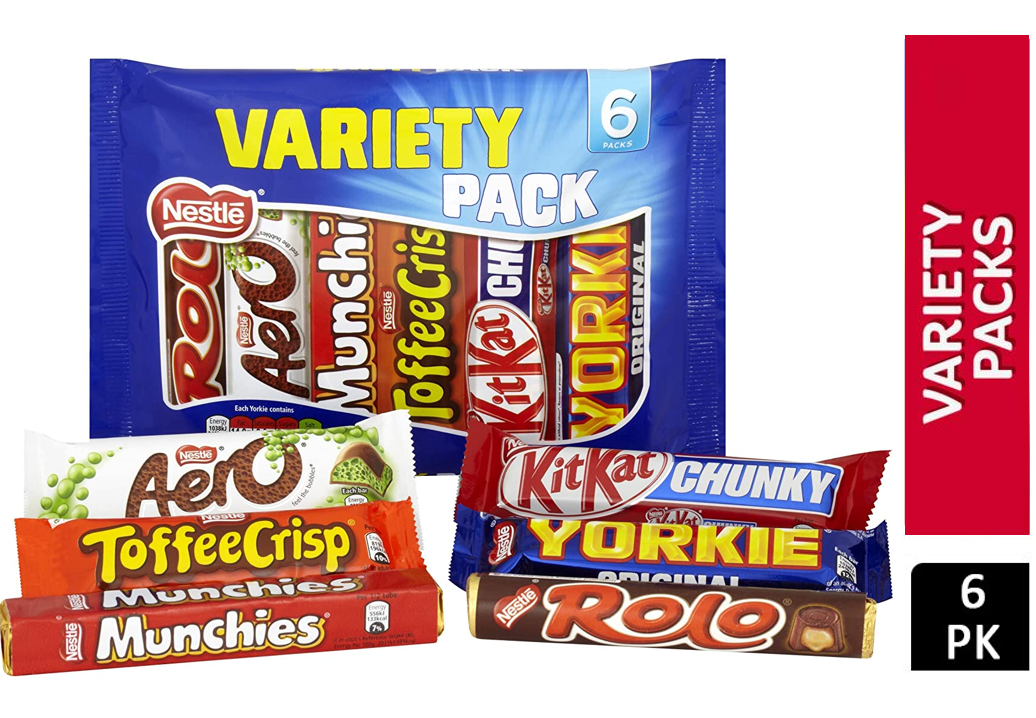 Nestle Variety Chocolate Bar Pack 6's - NWT FM SOLUTIONS - YOUR CATERING WHOLESALER