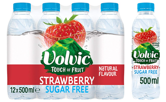 Volvic Sugar Free Touch of Fruit Strawberry 12x500ml - NWT FM SOLUTIONS - YOUR CATERING WHOLESALER