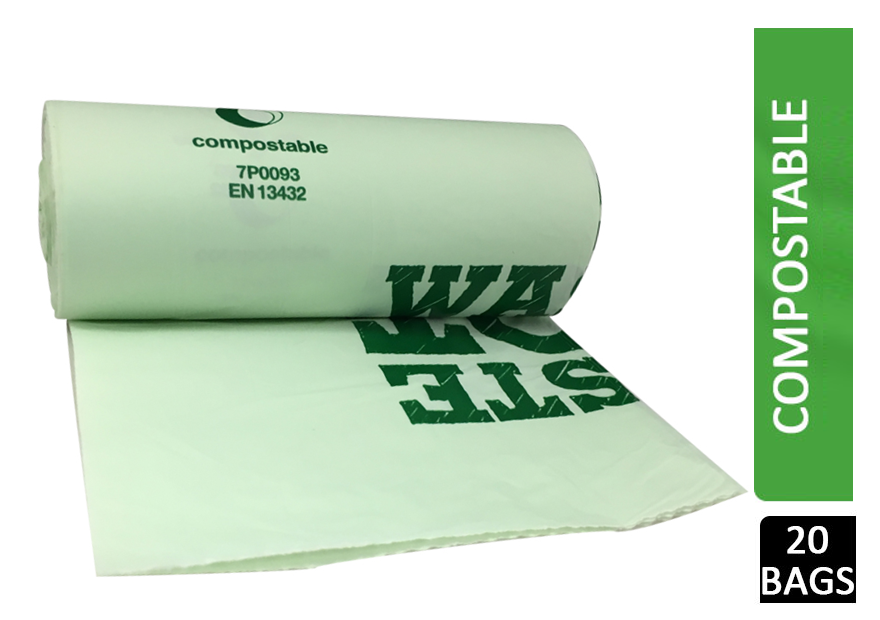 Compostable Biodegradable Food Waste Bin Liner 10 Litre Pack 24's