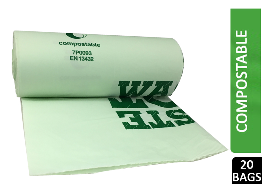 Compostable Biodegradable Food Waste Bin Liner 10 Litre Pack 20's