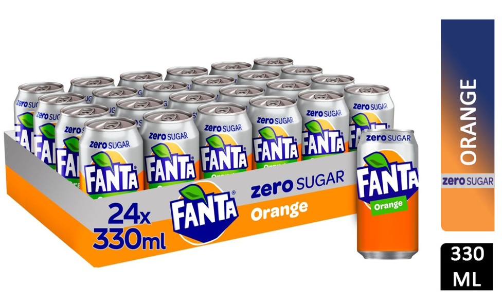 Fanta Orange Zero Cans 24x330ml - NWT FM SOLUTIONS - YOUR CATERING WHOLESALER
