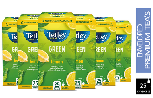 Tetley Green Tea & Lemon Envelopes 25's - NWT FM SOLUTIONS - YOUR CATERING WHOLESALER