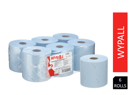 WypAll L10 Food & Hygiene Centrefeed Wiping Paper 1 Ply Blue 6's (7255) - NWT FM SOLUTIONS - YOUR CATERING WHOLESALER