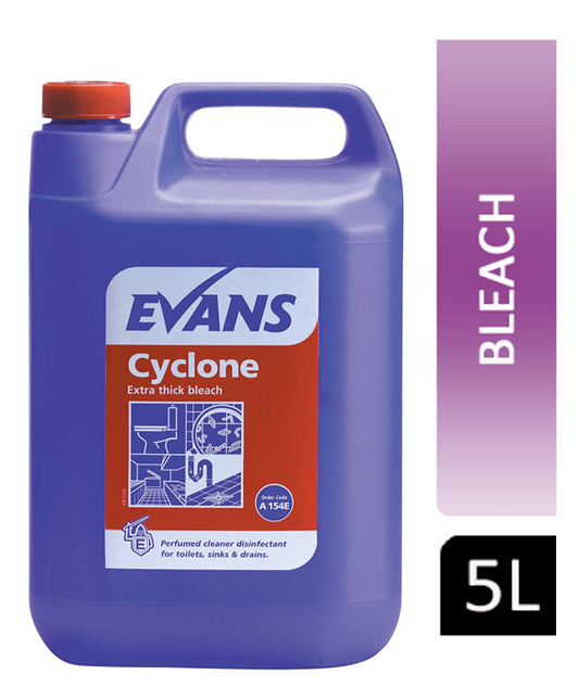 Evans Vanodine Cyclone Extra Thick Bleach 5 Litre - NWT FM SOLUTIONS - YOUR CATERING WHOLESALER
