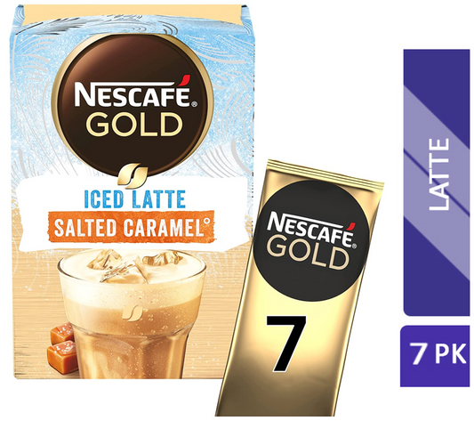 Nescafe Gold Iced Salted Caramel Instant Coffee Sachets 7x14.5g - NWT FM SOLUTIONS - YOUR CATERING WHOLESALER