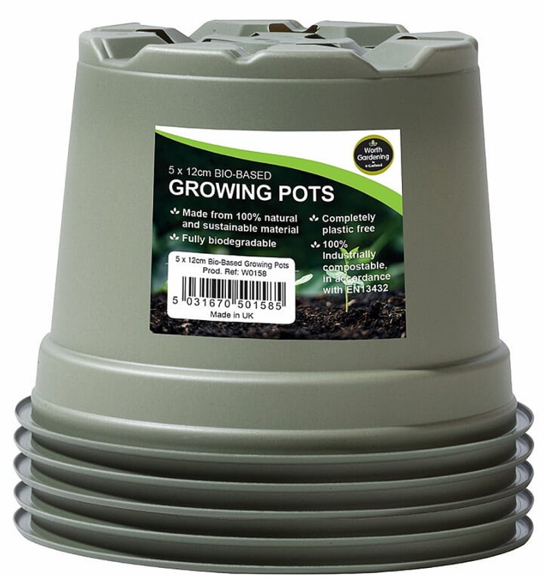 Garland Biodegradable Growing Pots Pack 5, 12cm