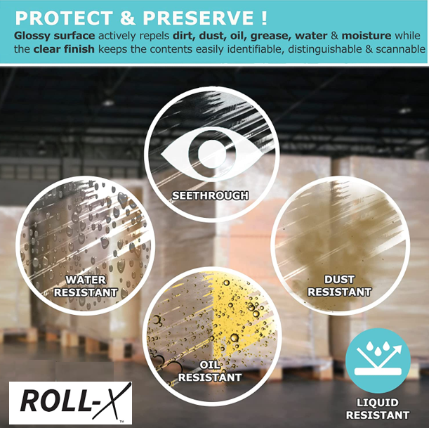 Roll-X Clear Hand Stretch Film Pallet Wrap XL {400mm x 300m}