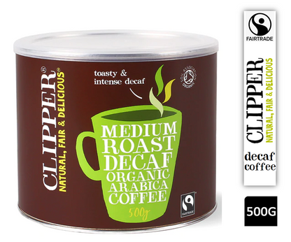 Clipper Fairtrade Medium Roast Decaf Organic Arabica Coffee 500g - NWT FM SOLUTIONS - YOUR CATERING WHOLESALER