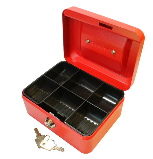 Cathedral Red 6inch Cash Box - NWT FM SOLUTIONS - YOUR CATERING WHOLESALER