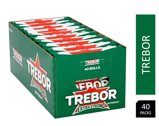 Trebor Extra Strong Peppermint Mints Roll 40x41.3g - NWT FM SOLUTIONS - YOUR CATERING WHOLESALER